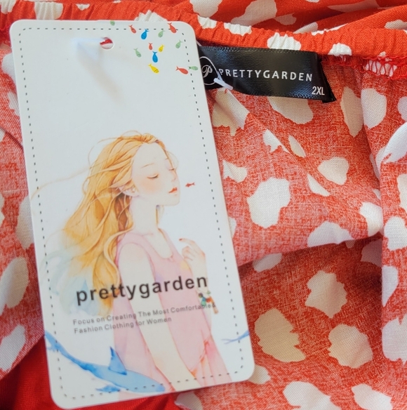 NWT Pretty Garden ~ Red Spotted Dress ~ Size 2XL - Picture 4 of 6